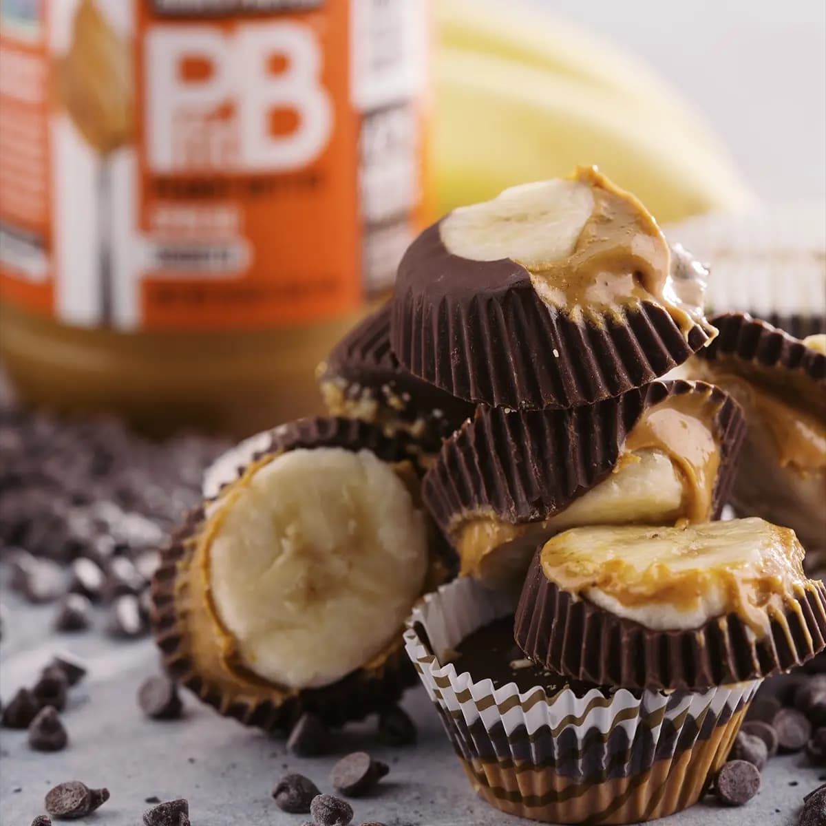 Peanut Butter Chocolate Banana Cups