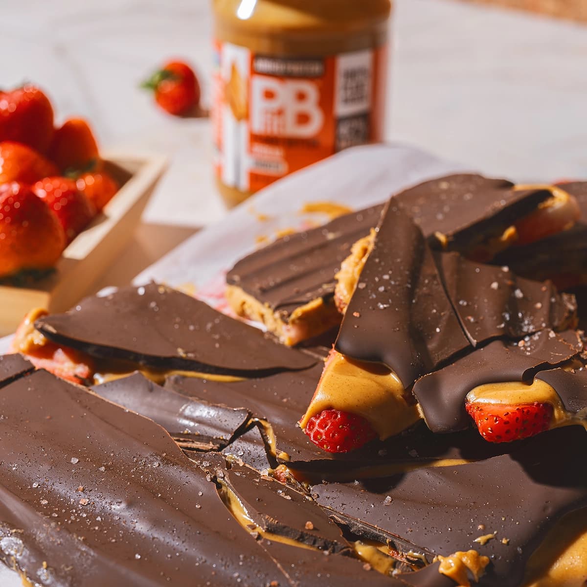 Peanut Butter Strawberry Bark 