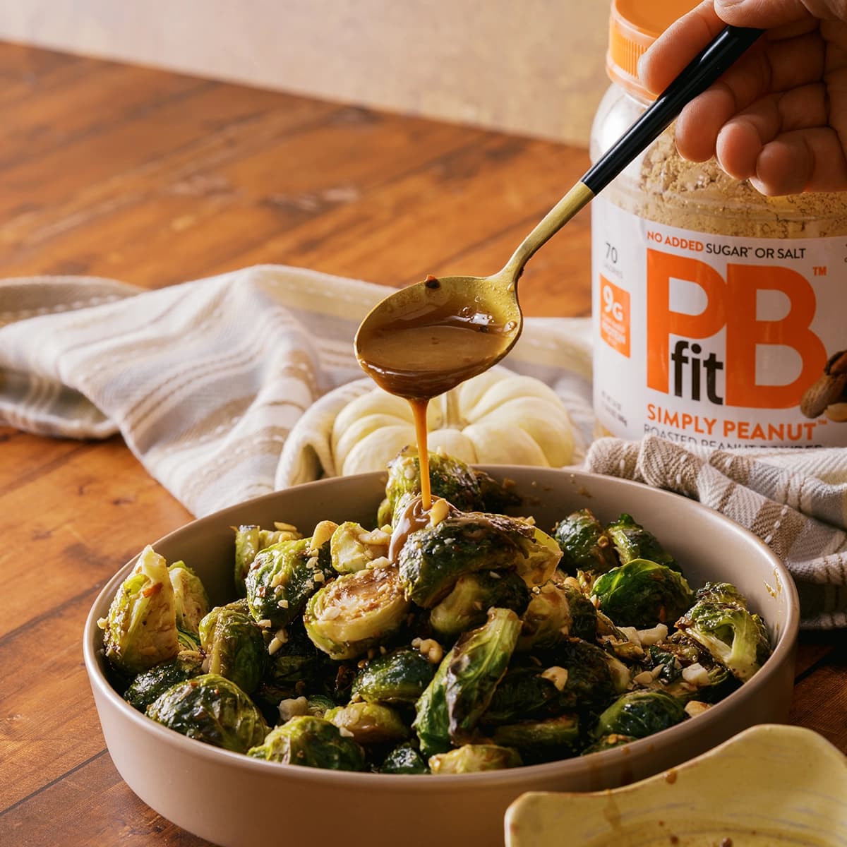 Roasted Peanut Brussels Sprouts