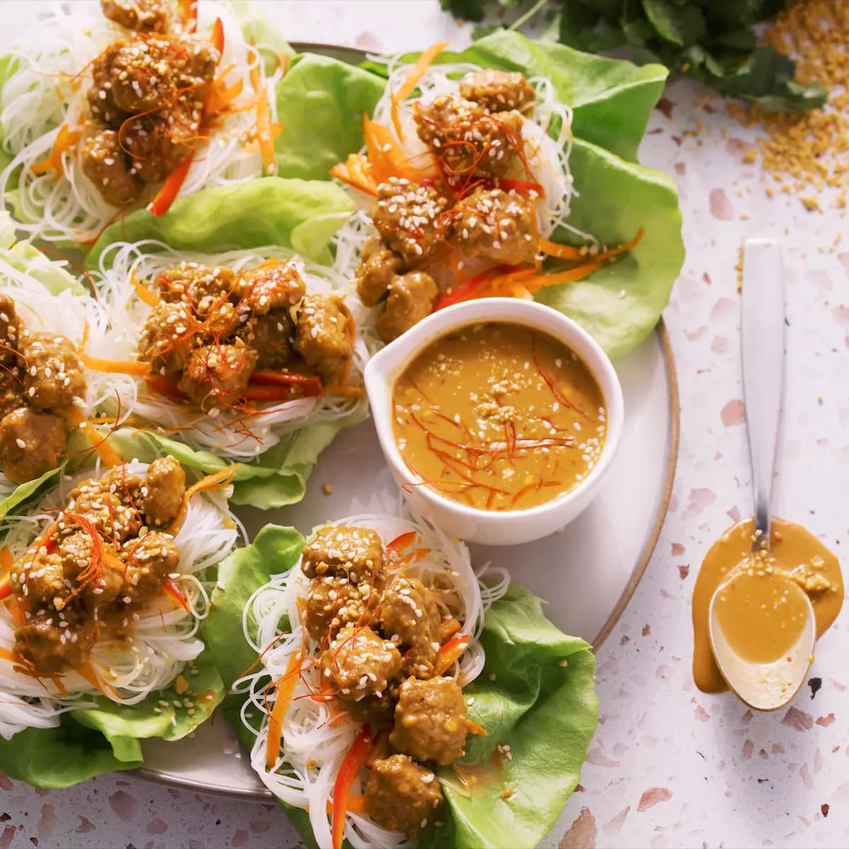 Thai Peanut Lettuce Wraps