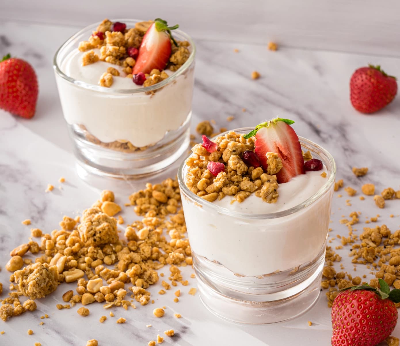 Yogurt Parfait topped with PBfit Protein Granola